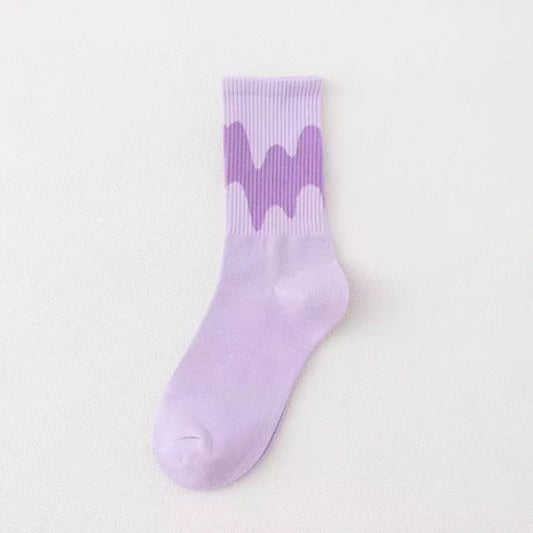 Purple Melting Print Socks