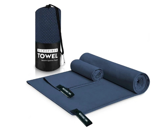 Navy Blue Microfiber Towel