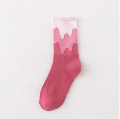 Fuchsia Melting Print Socks