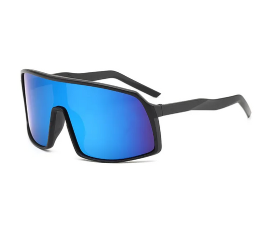 Black with Blue Glass Sports Sunglasses