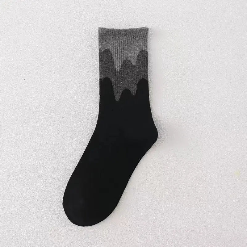 Black Melting Print Socks